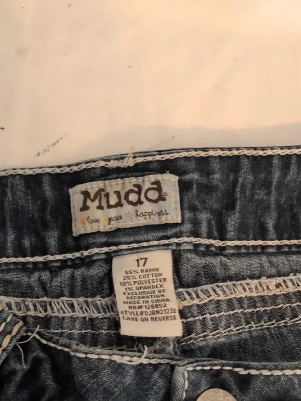 Mudd Dark Blue Distressed Denim Shorts